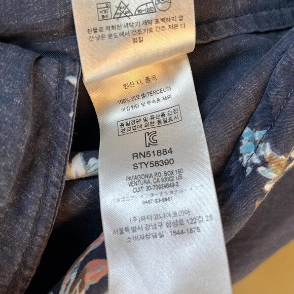 Women's Med Patagonia June Lake Blue Floral Dress Granola Girl CottageCore Lagen - Picture 5 of 10